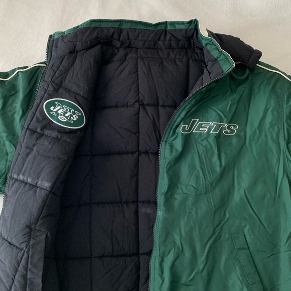 Vintage Reversible Starter Puffer Jacket New York Jets Size L - Picture 4 of 9